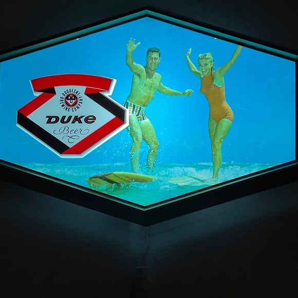 Duquesne Beer Other - Duke Illuminated Transparency Sign Surfer Motif